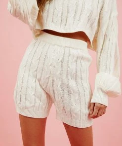 Peppermayo Kind Of Love Knit Shorts - Cream