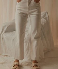 Afends Shelby - Hemp High Waist Wide Leg Jean - White 7 Afends Shelby - Hemp High Waist Wide Leg Jean - White