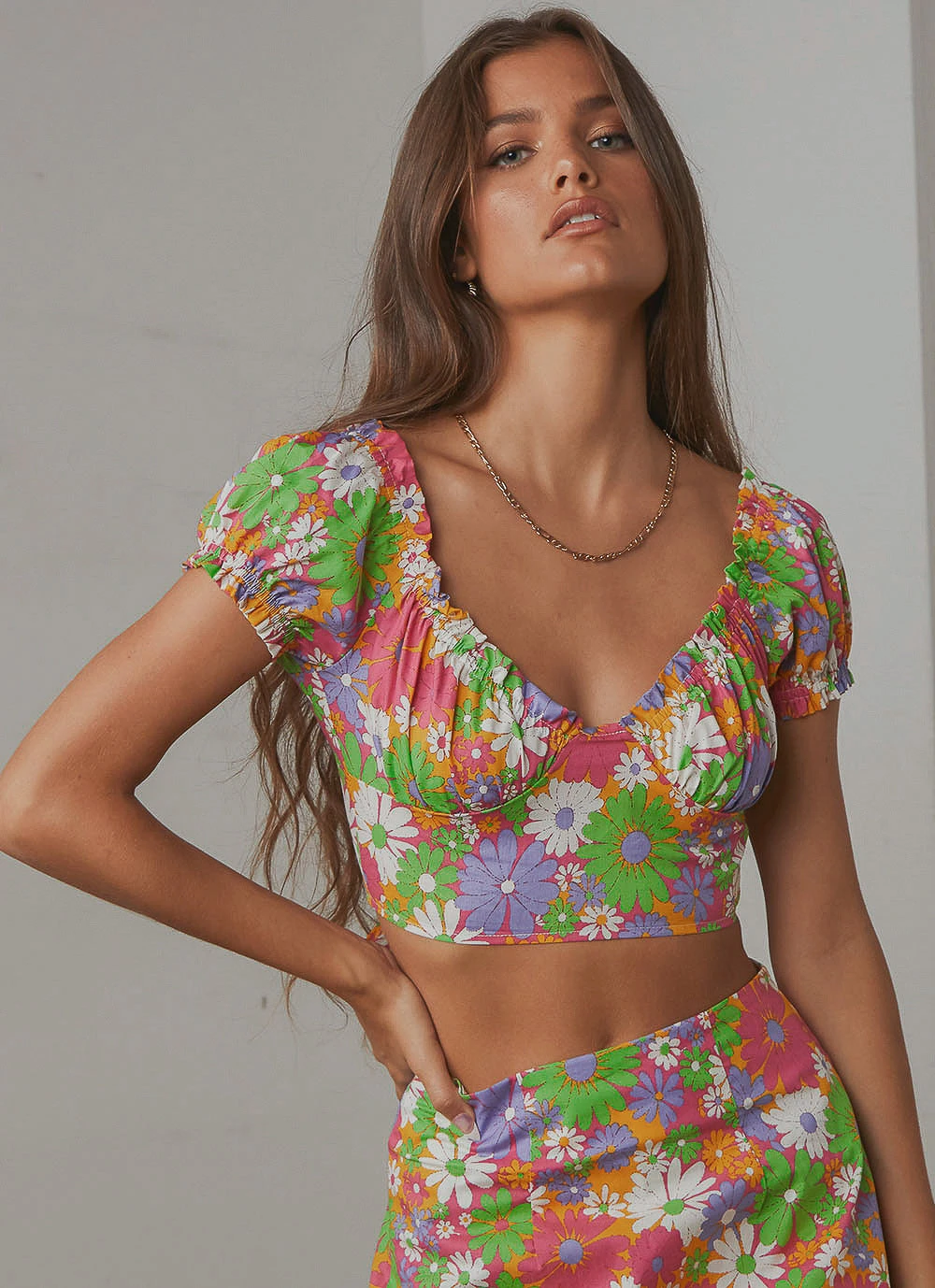 Peppermayo Exclusive New & Most Loved Brady Crop Top - 70s Floral 1 Peppermayo Exclusive New & Most Loved Brady Crop Top - 70s Floral