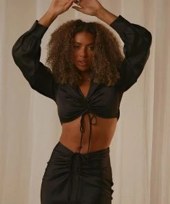 Peppermayo New & Most Loved Special Effects Crop Top - Black