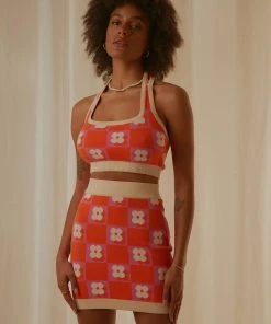 Peppermayo Exclusive New & Most Loved Flower Market Knit Halter - Orange Mod Floral 7 Peppermayo Exclusive New & Most Loved Flower Market Knit Halter - Orange Mod Floral