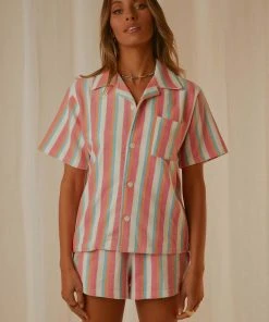 Peppermayo Exclusive Island Vibes Terry Shirt - Vintage Stripe New & Most Loved