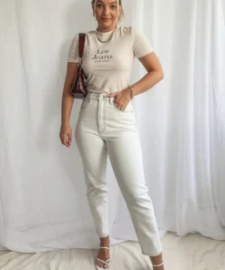 Lee High Mom Jeans - Ecru New Bottoms