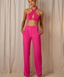 Peppermayo Exclusive New & Most Loved Set The Tone Suit Pants - Magenta
