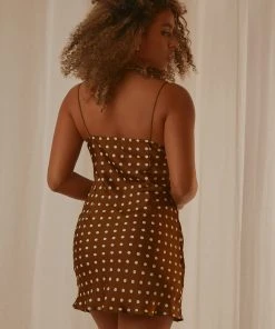 Peppermayo Remember You Mini Dress - Choc Polkadot