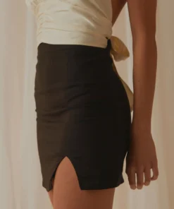 Peppermayo Exclusive New Bottoms The Avenue Linen Mini Skirt - Black