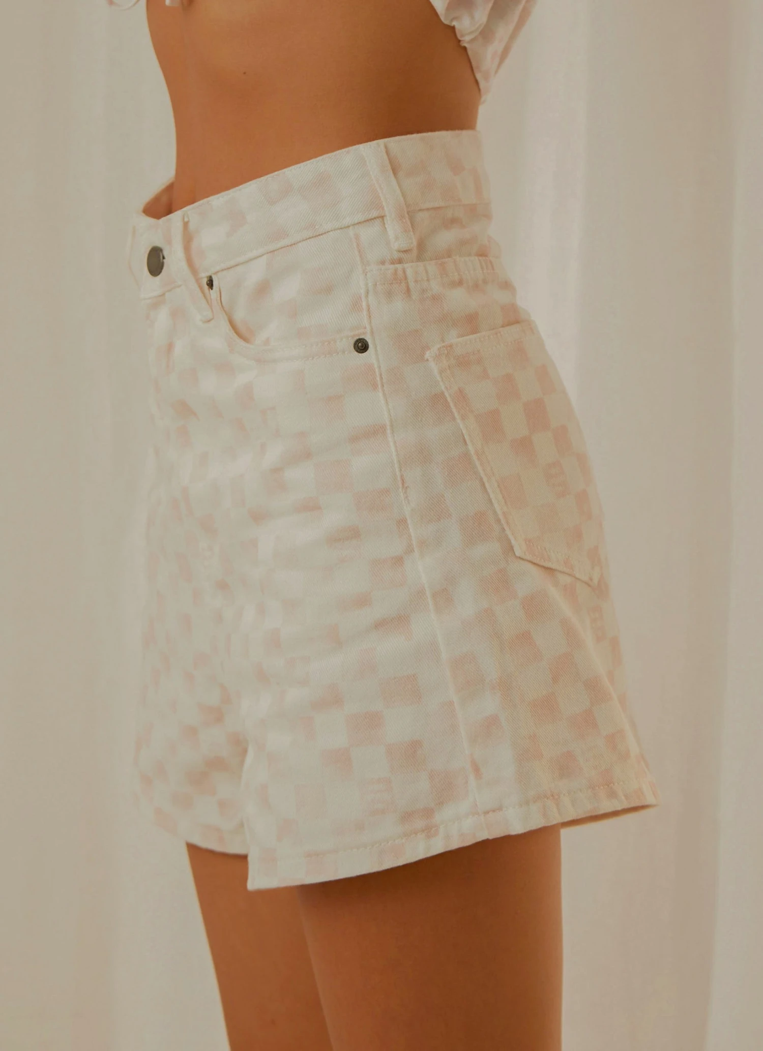 Cools Club Jean Short - Pink Checker New & Most Loved 5 Cools Club Jean Short - Pink Checker New & Most Loved