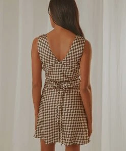 Peppermayo Exclusive New & Most Loved Audrey Vintage Slip Dress - Choc Check
