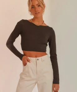 Peppermayo All She Wrote Crop Top - Black New & Most Loved
