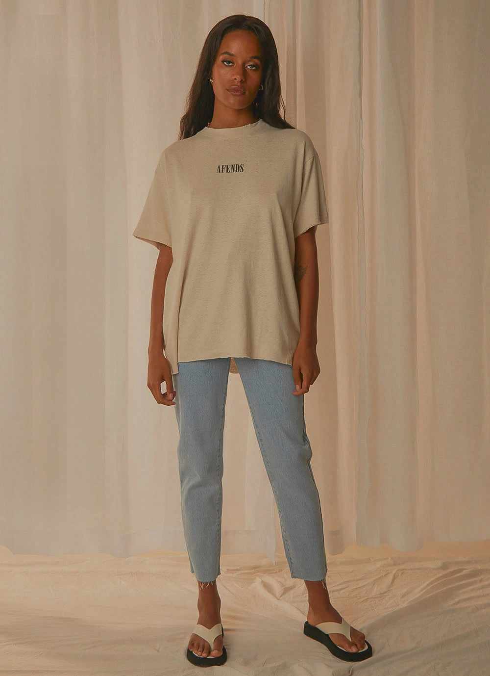 Afends Courtney Love Hemp Oversized Tee - Moonbeam 2 Afends Courtney Love Hemp Oversized Tee - Moonbeam