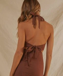 Peppermayo Exclusive Romantics Linen Halter Top - Choc Brown 9 Peppermayo Exclusive Romantics Linen Halter Top - Choc Brown