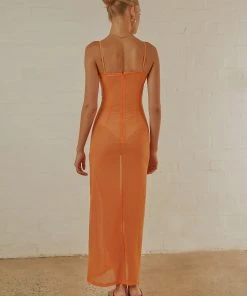 Peppermayo Exclusive California Honey Sheer Maxi Dress - Tangerine 9 Peppermayo Exclusive California Honey Sheer Maxi Dress - Tangerine