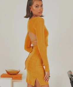 Peppermayo Keep Them Guessing Mini Dress - Gold New & Most Loved