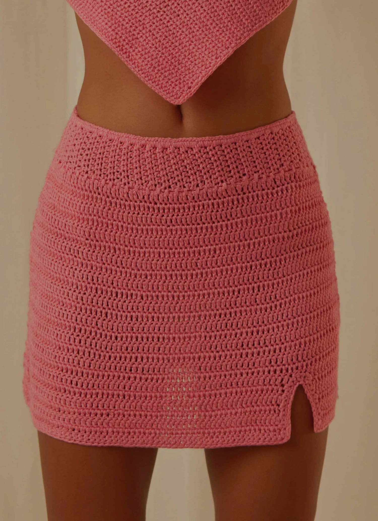 Peppermayo Exclusive Island Sun Crochet Mini Skirt - Pink 4 Peppermayo Exclusive Island Sun Crochet Mini Skirt - Pink