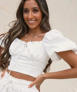 Peppermayo Vacation Drinks Crop - White