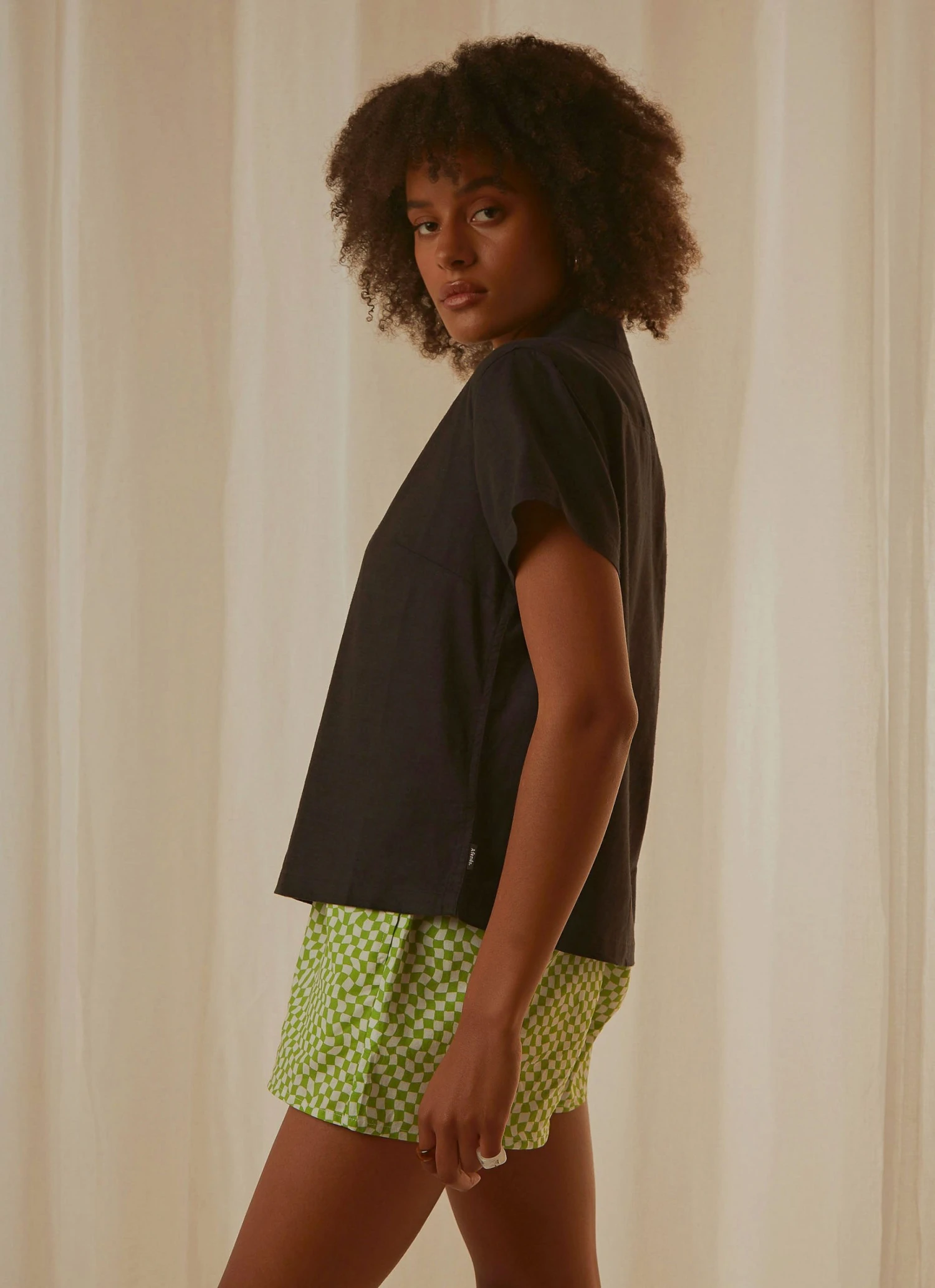 Afends Mood Hemp Short Sleeve Short - Black 5 Afends Mood Hemp Short Sleeve Short - Black