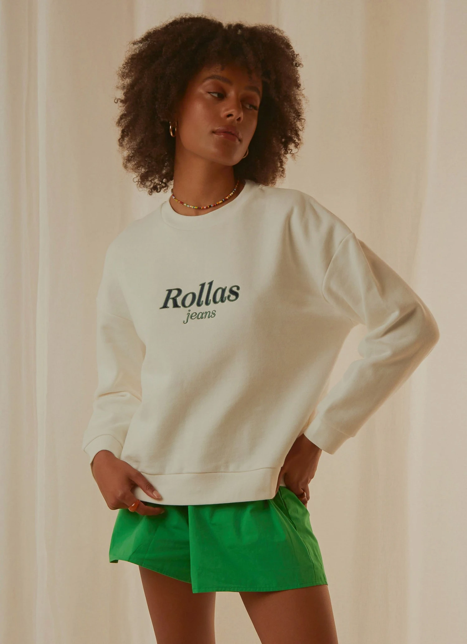 Rolla's Vintage Sport Sweater - White 3 Rolla's Vintage Sport Sweater - White