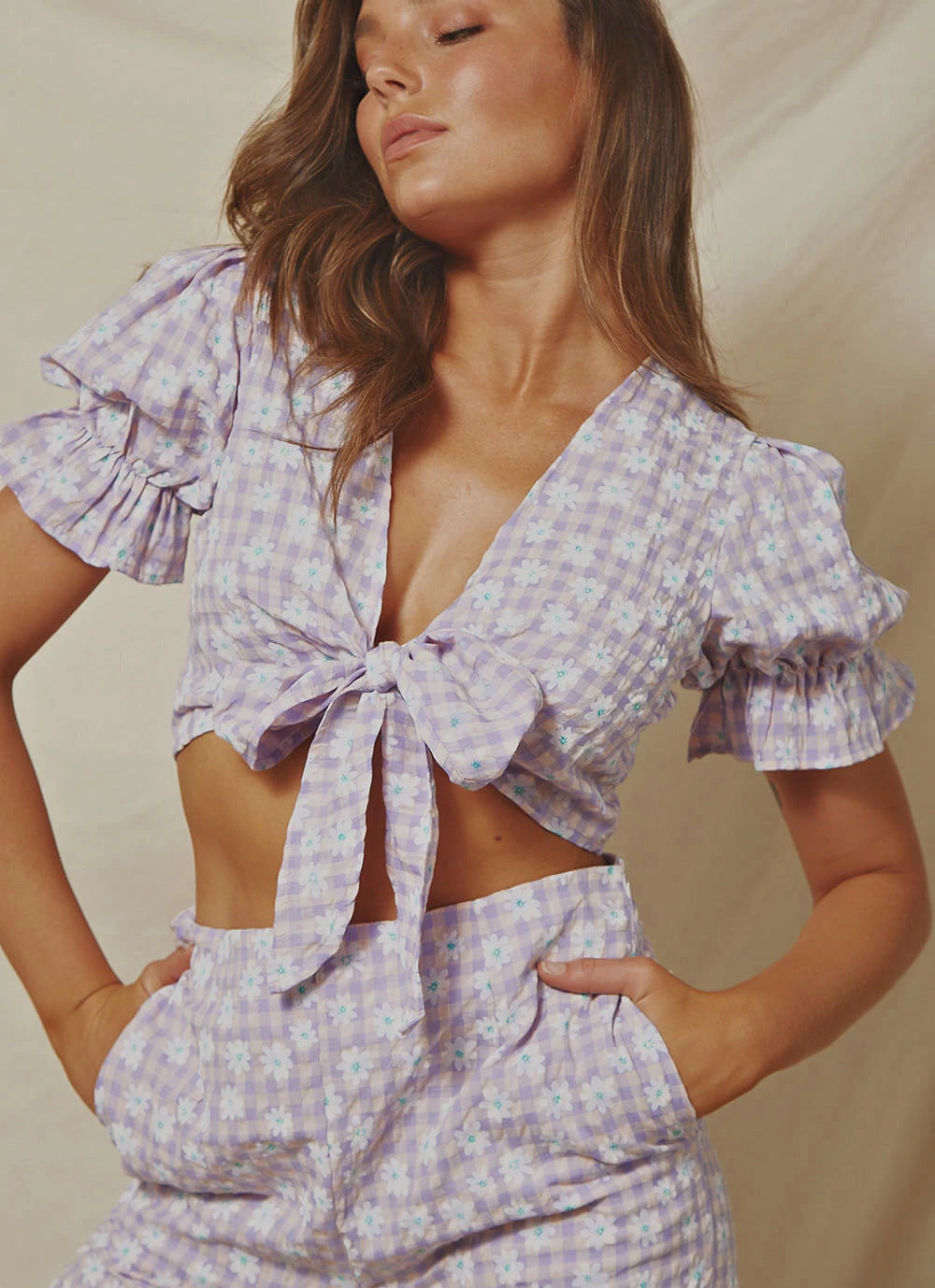 Peppermayo New & Most Loved Girlfriends Tie Top - Lilac 2 Peppermayo New & Most Loved Girlfriends Tie Top - Lilac