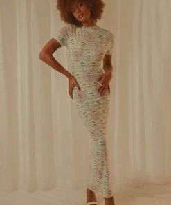 Peppermayo Exclusive New & Most Loved Into The City Mesh Maxi Dress - Pastel Mixtape - Pre-Order 8 Peppermayo Exclusive New & Most Loved Into The City Mesh Maxi Dress - Pastel Mixtape - Pre-Order