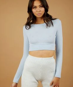 Peppermayo Breakeven Cropped Top - Blue