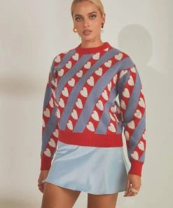 Peppermayo Home With You Knit Sweater - Red