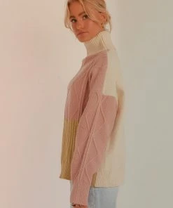 Peppermayo New & Most Loved Residence Knit Sweater - Baby Pink Patchwork