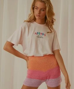 Afends New & Most Loved Unisex Hemp Retro Fit Tee - Ariel Pink