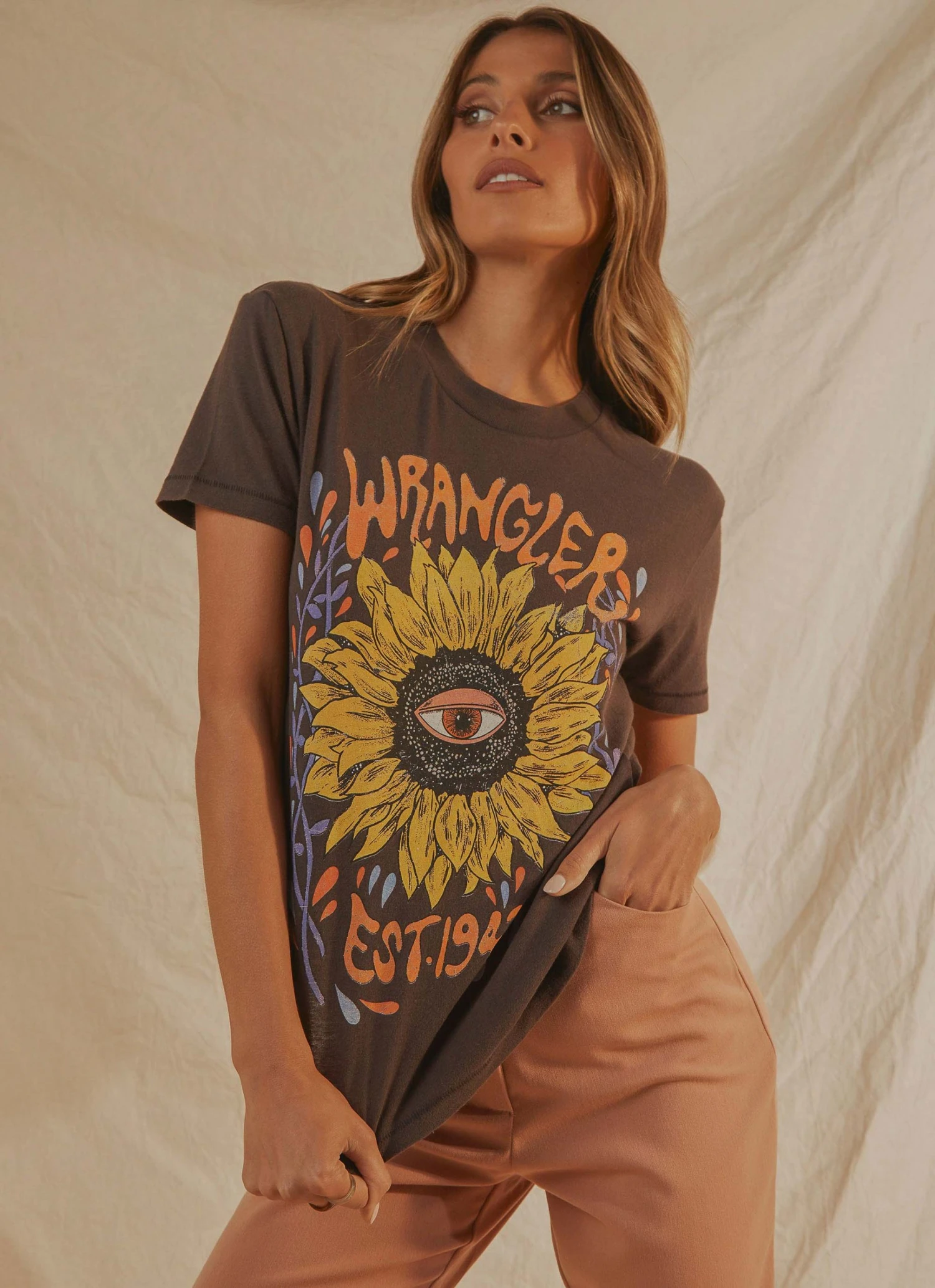 Wrangler Eye Flora Tee - Worn Black New & Most Loved 1 Wrangler Eye Flora Tee - Worn Black New & Most Loved
