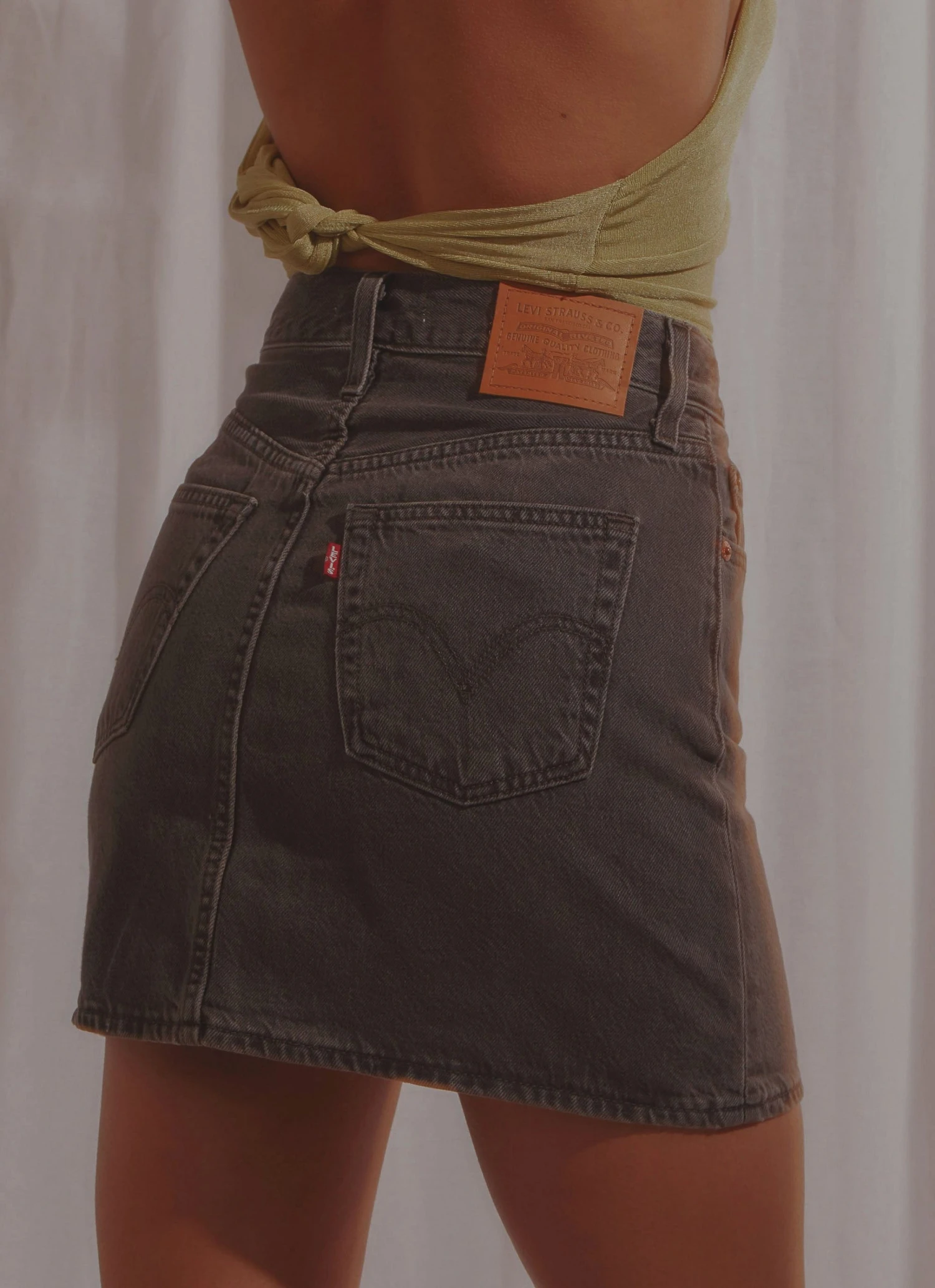 Levi's Ribcage Skirt - Washed Noir Black 5 Levi's Ribcage Skirt - Washed Noir Black