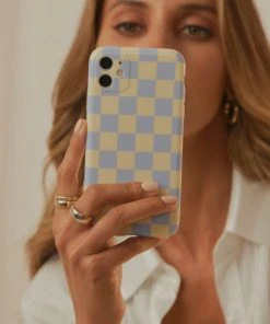 Peppermayo New & Most Loved The Moment IPhone Case - Blue Check