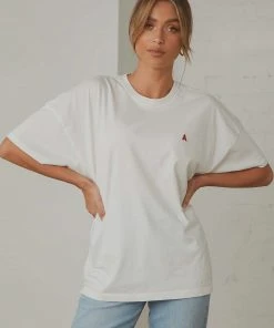 Abrand A Oversized Vintage Tee - White Sand New & Most Loved