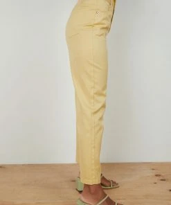Afends New & Most Loved Shelby Hemp Twill Wide Leg Pant - Yellow