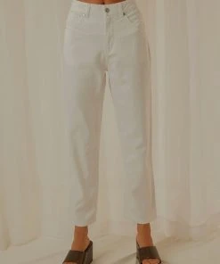 Afends Shelby Hemp Twill High Waist Pant - White 17 Afends Shelby Hemp Twill High Waist Pant - White