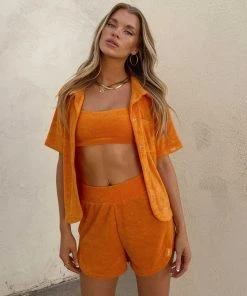 Vacancy Supply Holiday Terry Shirt - Tangerine