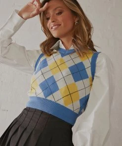 Peppermayo Canteen Knit Vest - Blue New & Most Loved