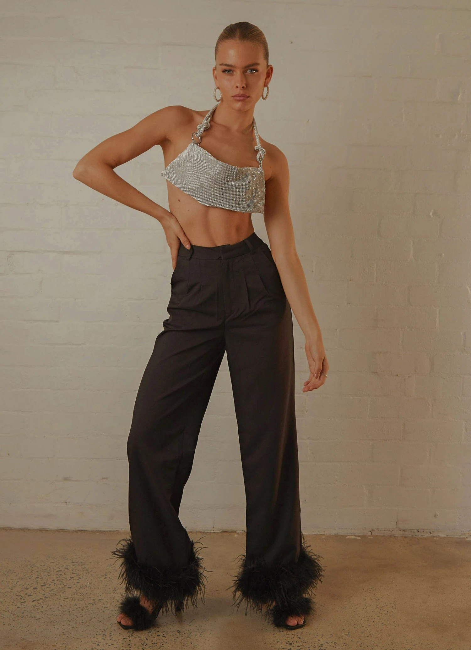 Peppermayo Exclusive Shake It Off Feather Pants - Night New & Most Loved 2 Peppermayo Exclusive Shake It Off Feather Pants - Night New & Most Loved