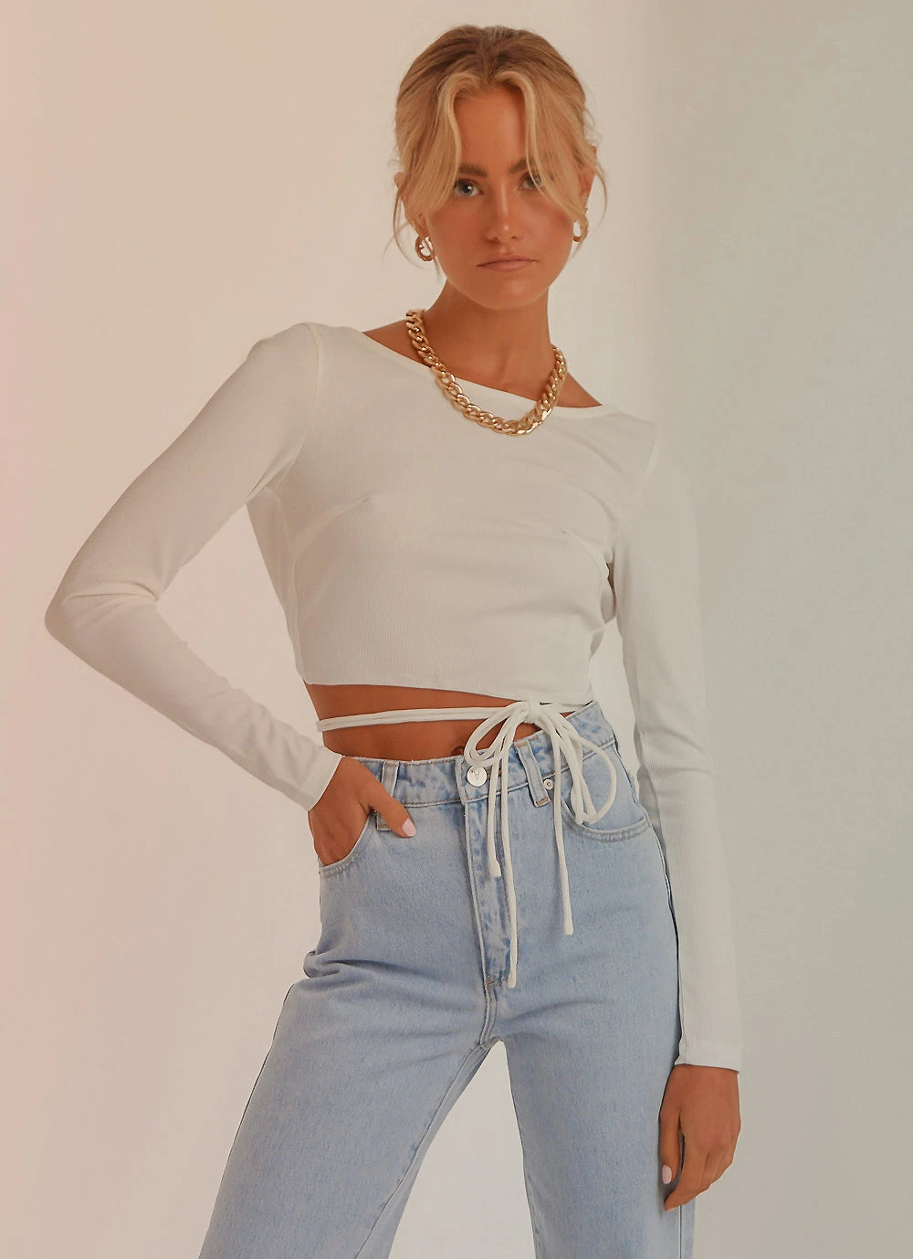 Peppermayo All She Wrote Crop Top - White 3 Peppermayo All She Wrote Crop Top - White