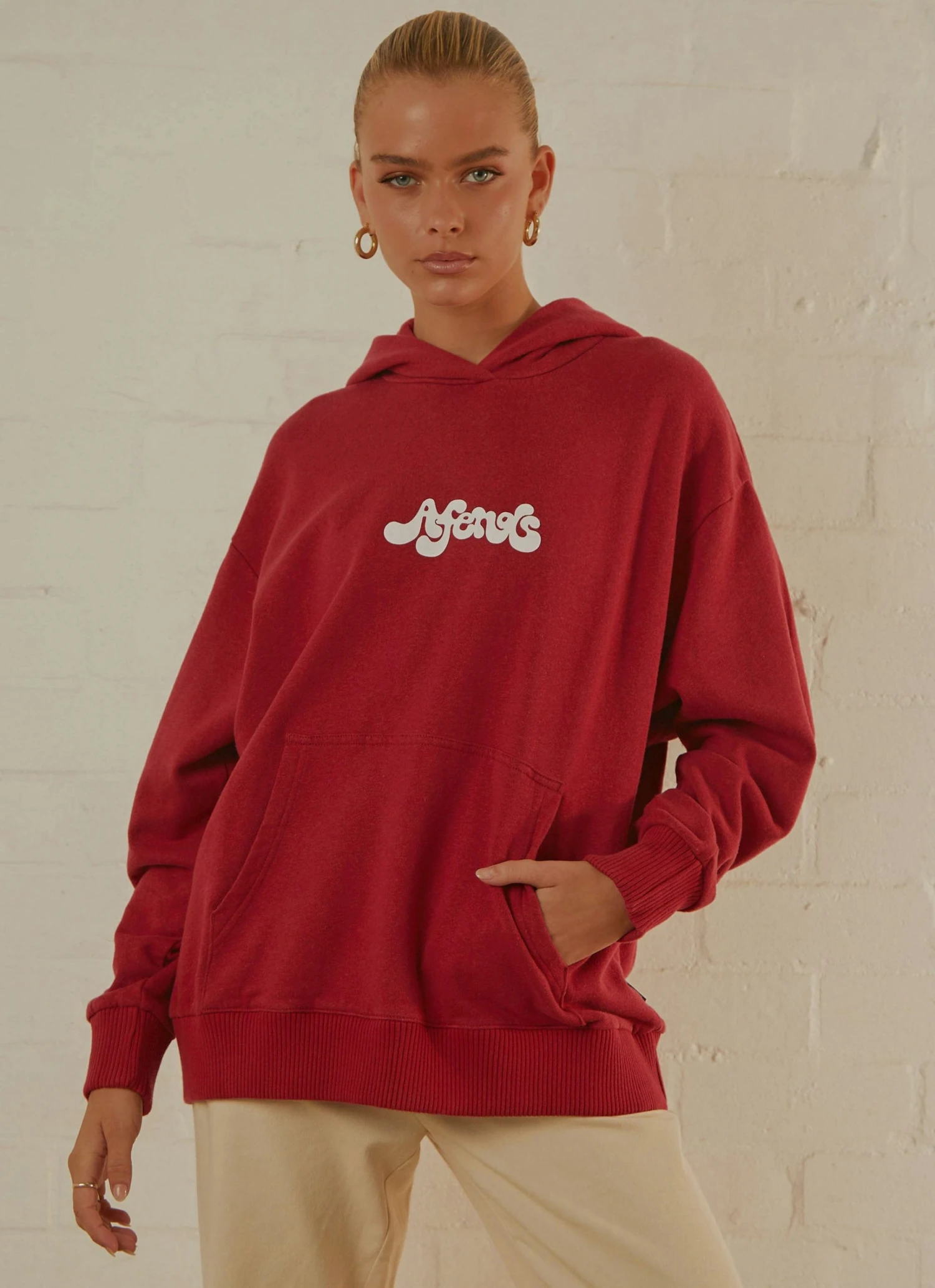 Afends New & Most Loved Grow Some Hemp Oversized Hood - Deep Red 1 Afends New & Most Loved Grow Some Hemp Oversized Hood - Deep Red
