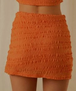 Peppermayo Exclusive My Type Ruched Mini Skirt - Papaya 10 Peppermayo Exclusive My Type Ruched Mini Skirt - Papaya