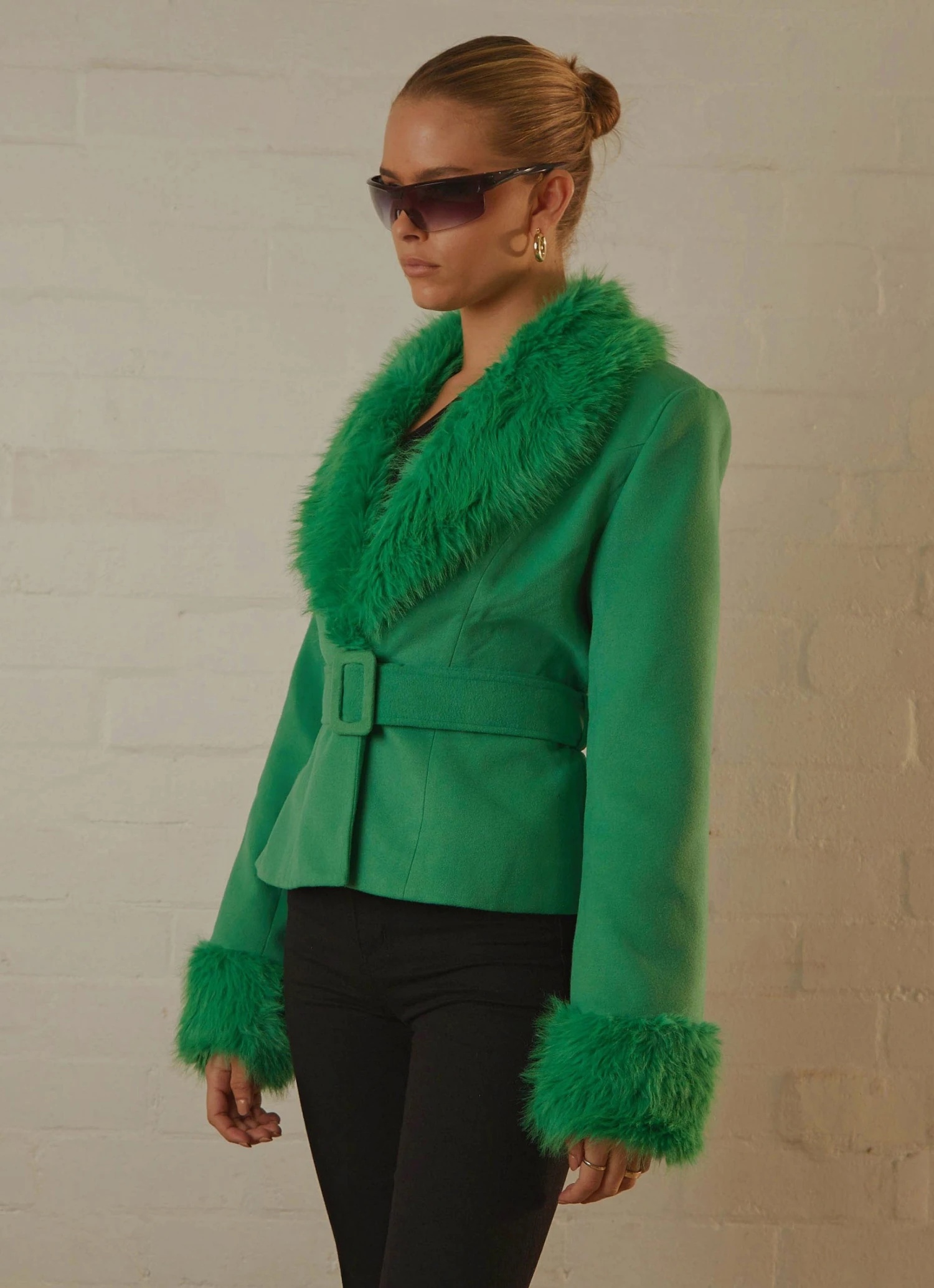Peppermayo Exclusive New & Most Loved Maddy Faux Fur Jacket - Jade Green 4 Peppermayo Exclusive New & Most Loved Maddy Faux Fur Jacket - Jade Green