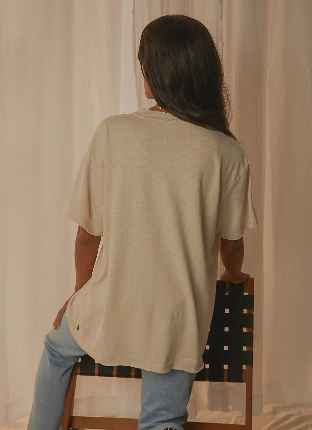 Afends Courtney Love Hemp Oversized Tee - Moonbeam 4 Afends Courtney Love Hemp Oversized Tee - Moonbeam