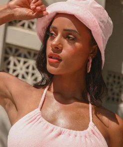 Peppermayo Exclusive Holiday Terry Bucket Hat - Pink New & Most Loved