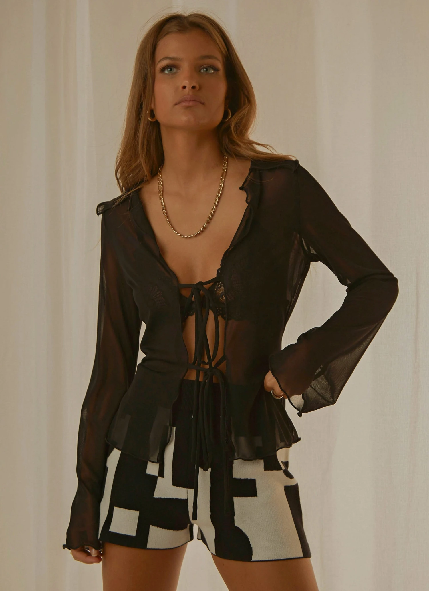 Peppermayo Exclusive New & Most Loved Parisian Balcony Tie Top - Black 1 Peppermayo Exclusive New & Most Loved Parisian Balcony Tie Top - Black