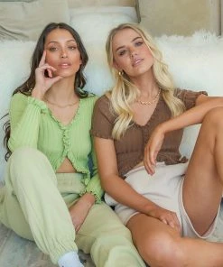 Peppermayo Exclusive New Tops Love Songs Cardigan - Sage