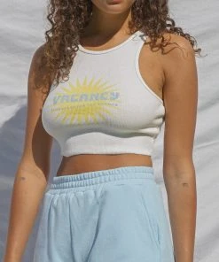 Vacancy Supply Sunburst Singlet - White New & Most Loved