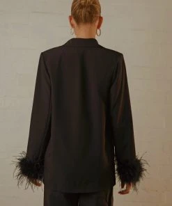 Peppermayo Exclusive Shake It Off Feather Blazer - Night New & Most Loved 10 Peppermayo Exclusive Shake It Off Feather Blazer - Night New & Most Loved
