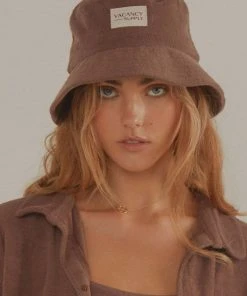 Vacancy Supply Sundial Terry Bucket Hat - Choc Brown New & Most Loved