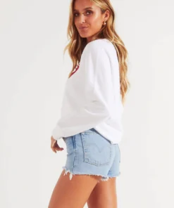 Levi's Relaxed Graphic Crew Sweatshirt - White New Outerwear 8 Levi's Relaxed Graphic Crew Sweatshirt - White New Outerwear