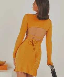 Peppermayo Keep Them Guessing Mini Dress - Gold New & Most Loved