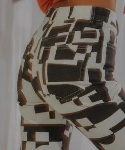 Peppermayo Exclusive Electric Avenue Pants - Black And White Geo